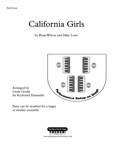 Free Sheet Music California Girls Keyboard Ensemble Score And Parts