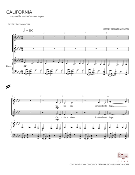 Californias B Version Sheet Music