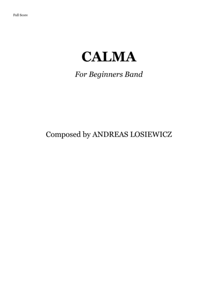 Free Sheet Music Calma