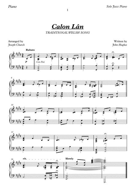 Calon Ln Solo Jazz Piano Sheet Music