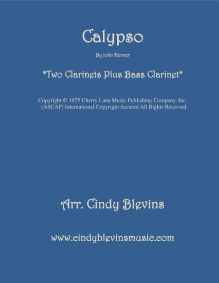 Free Sheet Music Calypso For Two Clarinets And Bass Clarinet