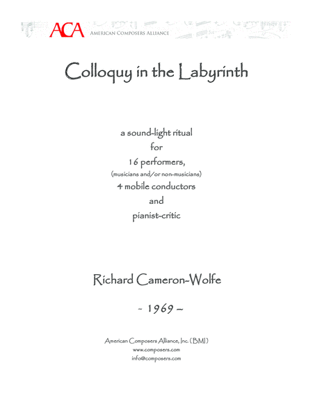 Free Sheet Music Cameron Wolfe Colloquy In The Labyrinth