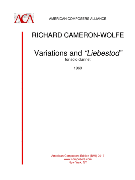 Free Sheet Music Cameron Wolfe Variations And Liebestod