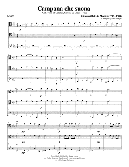 Free Sheet Music Campana Che Suona For Trombone Or Low Brass Trio