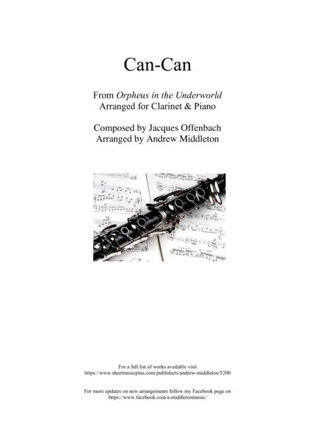 Can Can Arranged For Clarinet And Piano Sheet Music