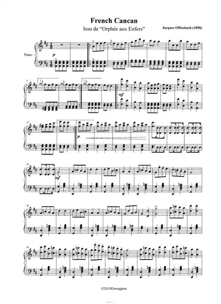 Can Can Orpheus In The Underworld Piano Solo Sheet Music