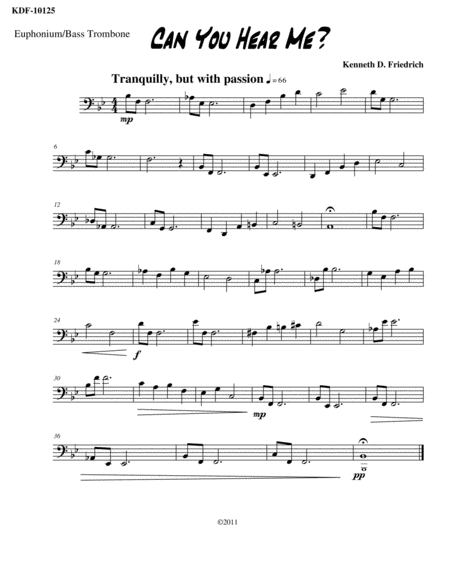 Free Sheet Music Can You Hear Me Bass Clef Version