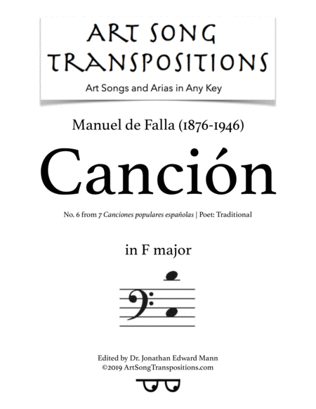 Free Sheet Music Cancin Transposed To F Major Bass Clef