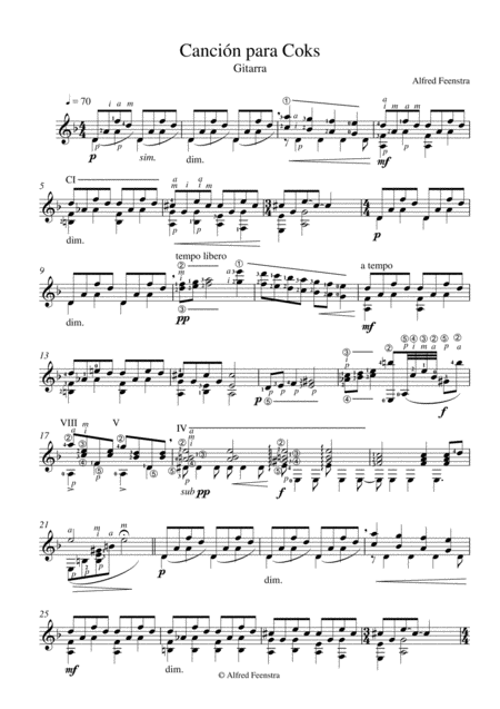 Cancion Para Coks Sheet Music