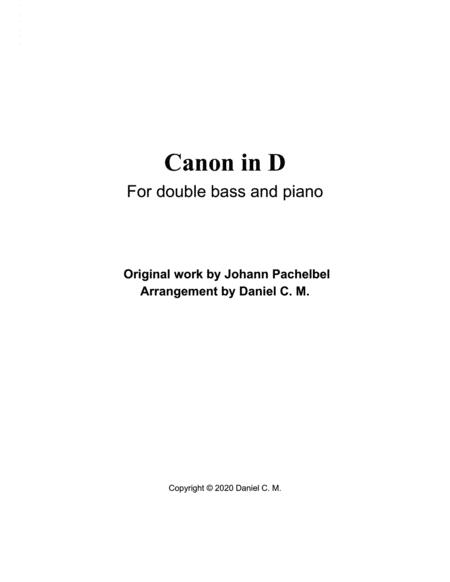 Free Sheet Music Canon In D Double Bass And Piano