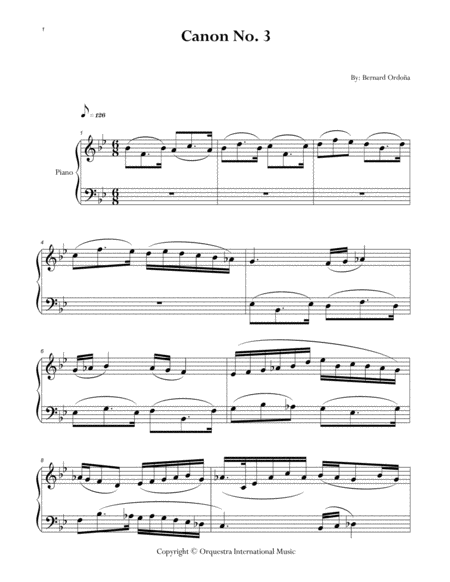 Free Sheet Music Canon No 3