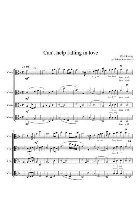 Free Sheet Music Cant Help Faling In Love