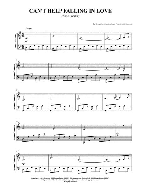 Cant Help Falling In Love For Early Intermediate Piano Sheet Music