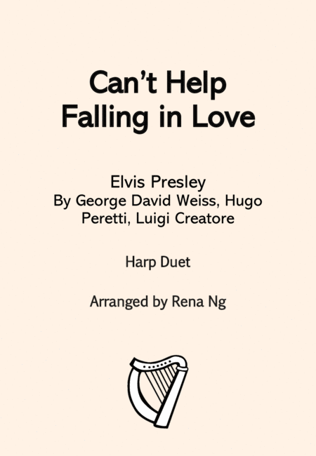 Free Sheet Music Cant Help Falling In Love Harp Duet Early Intermediate