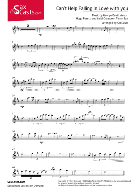 Cant Help Falling In Love In The Style Of Haley Reinhart Bb Sheet Music