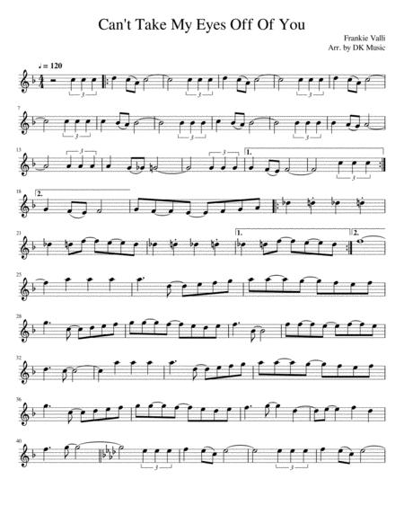 Cant Take My Eyes Off Of You Violin Solo Sheet Music