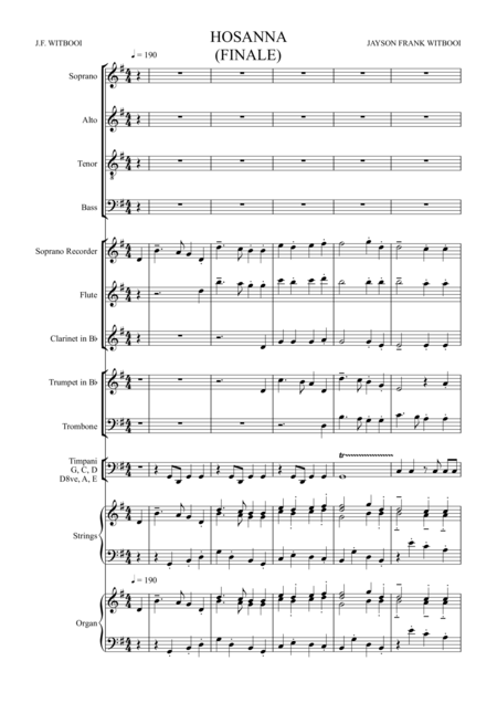 Free Sheet Music Cantata 2 Mov Vi Hosanna Grand Finale