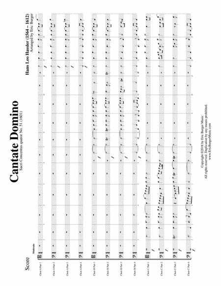 Free Sheet Music Cantate Domino For Trombone Or Low Brass Duodectet 12 Part Ensemble