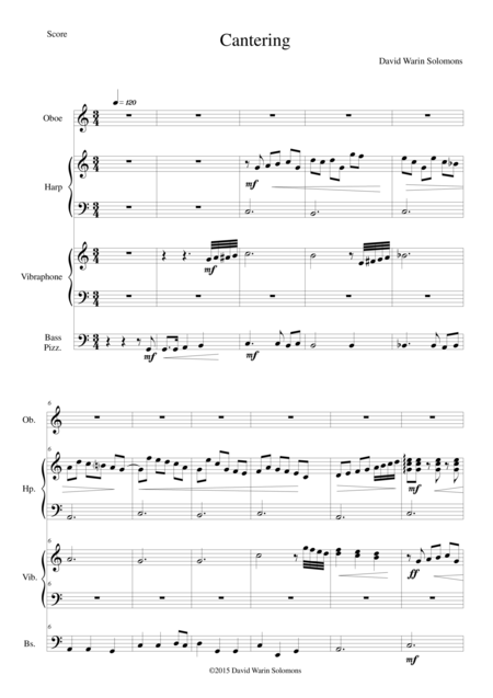 Free Sheet Music Cantering For Oboe Harp Vibraphone And Plucked Bass