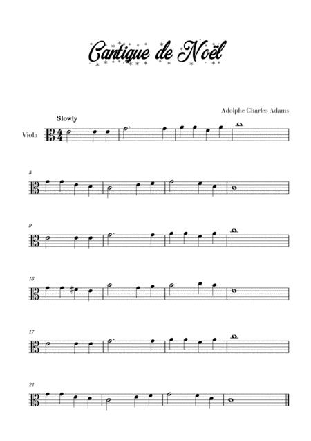 Free Sheet Music Cantique De Nol For Viola