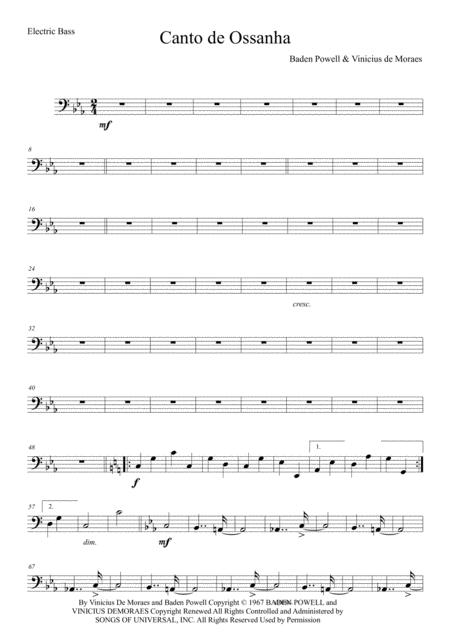 Canto De Ossanha Electric Bass Sheet Music