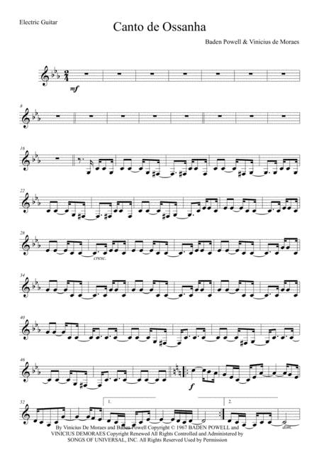 Canto De Ossanha Electric Guitar Sheet Music