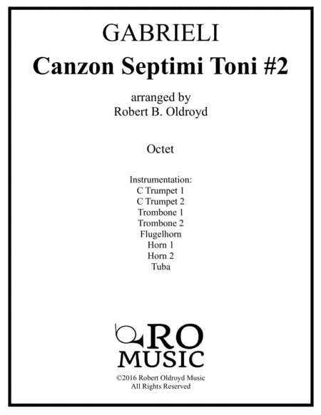 Free Sheet Music Canzon Septimi Toni 2