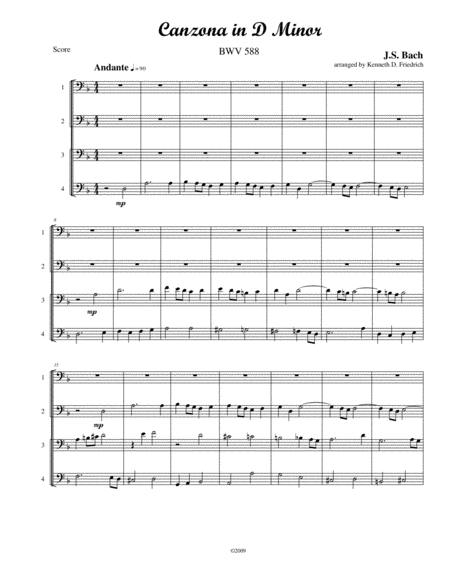 Free Sheet Music Canzona In D Minor