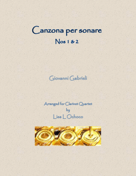 Free Sheet Music Canzona Per Sonare For Clarinet Quartet