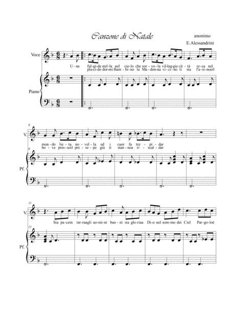 Free Sheet Music Canzone Di Natale Voice And Piano