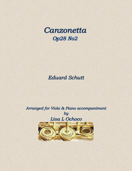 Canzonetta Op28 No2 For Viola And Piano Sheet Music