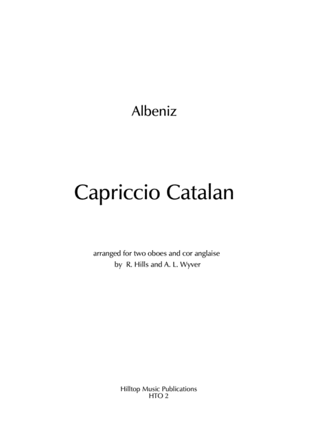 Capriccio Catalan Arr Two Oboes And Cor Anglaise Sheet Music