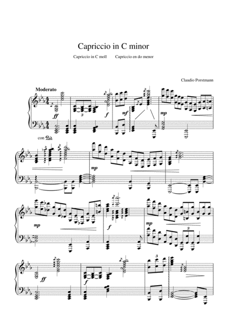 Free Sheet Music Capriccio In C Minor For Piano Solo