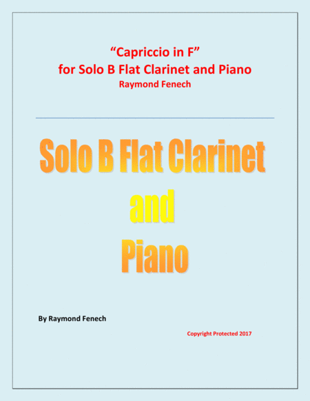 Free Sheet Music Capriccio In F For Solo B Flat Clarinet And Piano