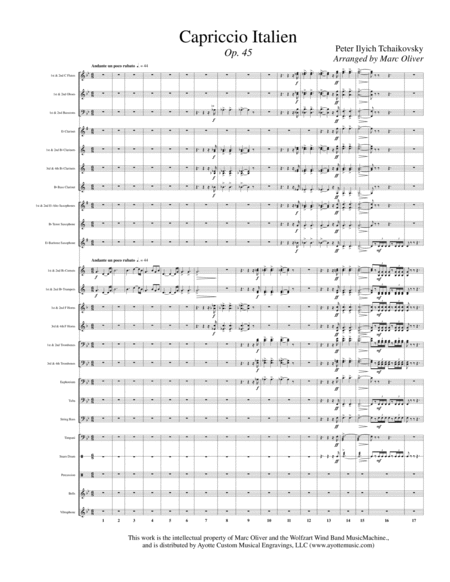 Capriccio Italien Transcribed For Concert Band Sheet Music