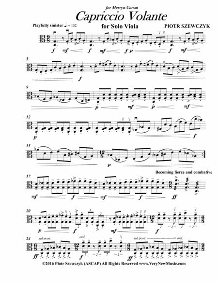 Capriccio Volante For Solo Viola Sheet Music