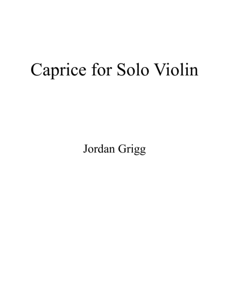 Free Sheet Music Caprice For Solo Violin