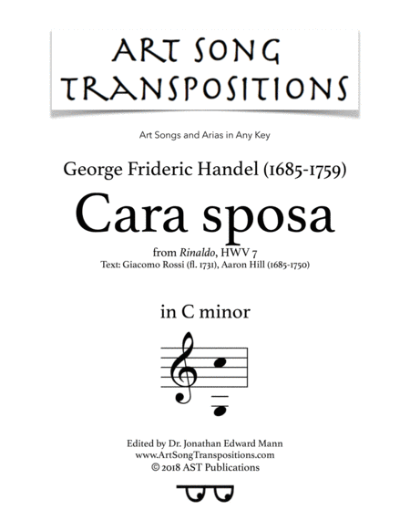 Cara Sposa C Minor Sheet Music