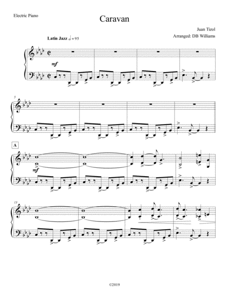 Caravan Electric Piano Sheet Music