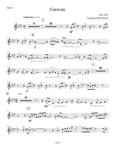 Free Sheet Music Caravan Flute 4