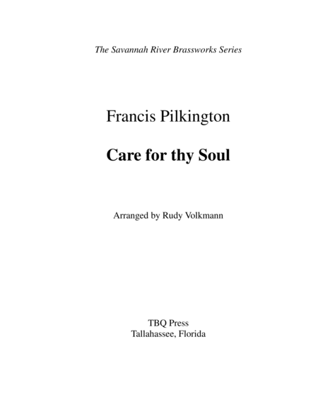 Free Sheet Music Care For Thy Soul