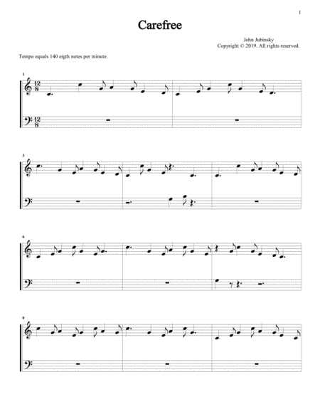 Free Sheet Music Carefree