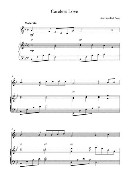 Careless Love Horn In F Solo And Piano Accompaniment Sheet Music