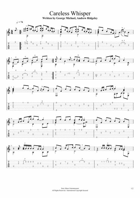 Careless Whisper Guitar Fingerstyle Sheet Music