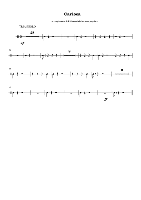 Free Sheet Music Carioca Triangolo