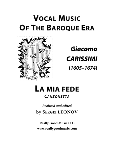 Carissimi Giacomo La Mia Fede Canzonetta For Voice Soprano Tenor And Piano G Minor Sheet Music