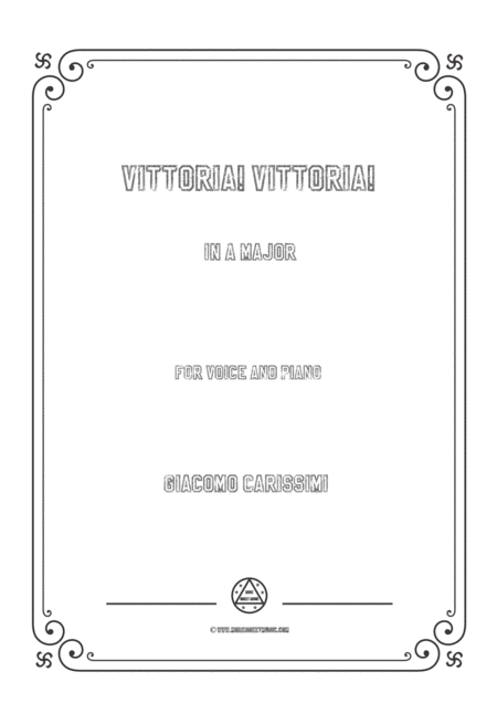 Carissimi Vittoria Vittoria In A Major For Voice And Piano Sheet Music