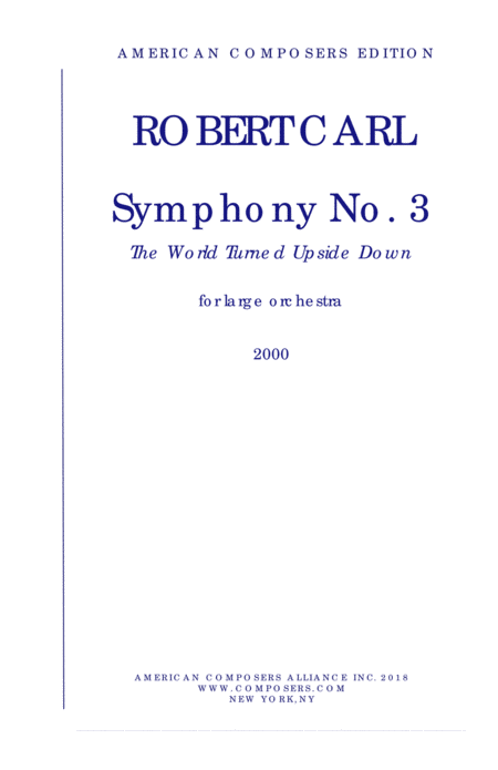 Free Sheet Music Carl Symphony No 3 The World Turned Upside Down