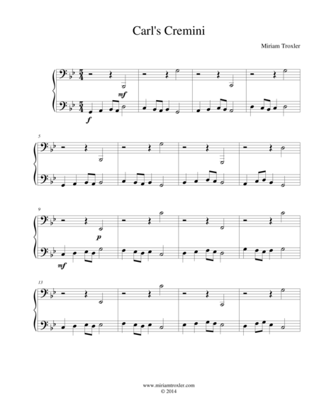 Free Sheet Music Carls Cremini