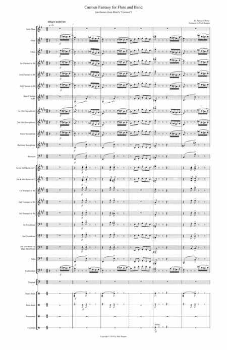 Carmen Fantasy For Flute And Band Sheet Music